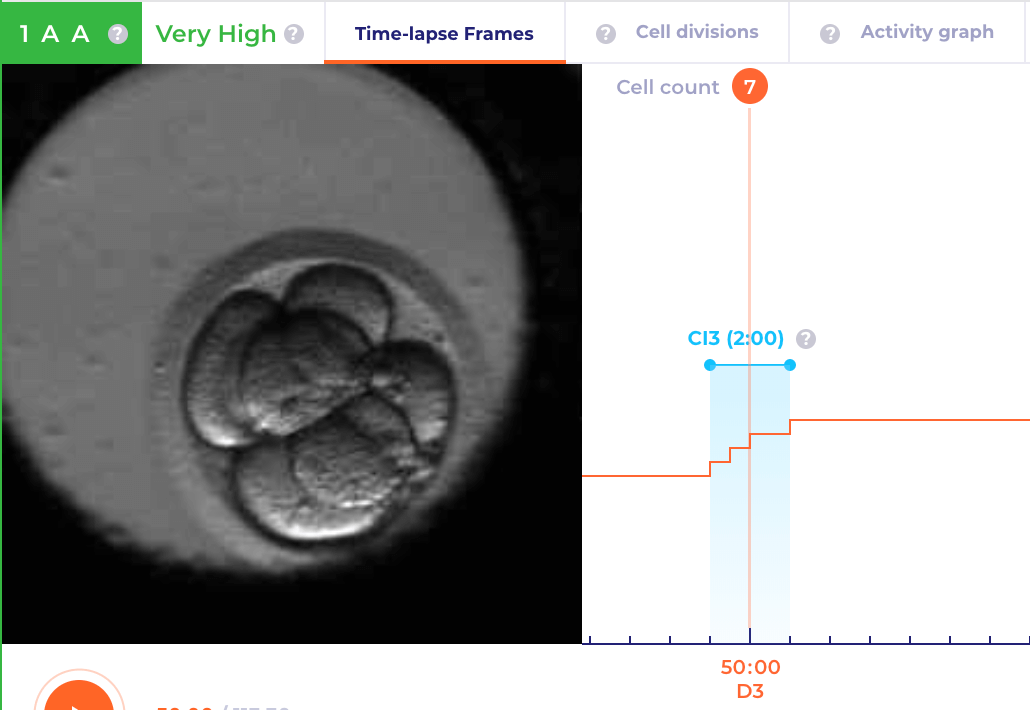 he Cleavage Interval mode with highlighted 3rd cleavage interval (CI3)